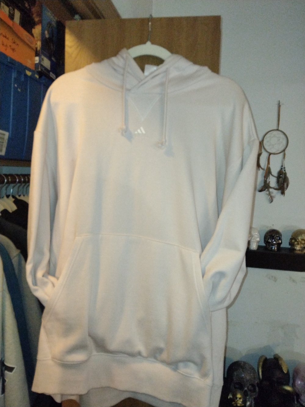 Adidas Light Pink Embroidered Badge Of Honor Hoodie - XXL